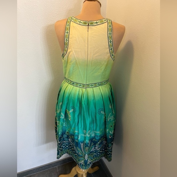 Tanvi Kedia Ombré Chameli Embroidered Fit & Flare Dress - Picture 6 of 10